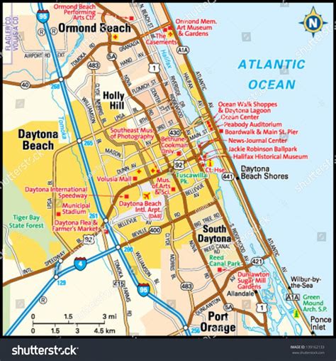 Daytona beach florida map - Home \ Places To Go \ Central East \ Daytona Beach City of Daytona Beach There are compelling reasons why Daytona Beach is considered the All-American beach: Daytona International Speedway, as revered a sports shrine as Wrigley Field and Wembley Stadium, home to SpeedWeeks and the annual Daytona 500.